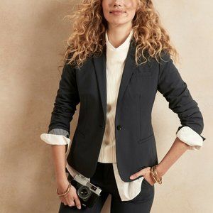 Banana Republic Classic Fit Black Italian Marzotto Wool Blend Blazer 8